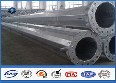 Trasmissione poligonale Palo tubolare d'acciaio di HDG sotto con la base di appoggio ISO9001: 2008